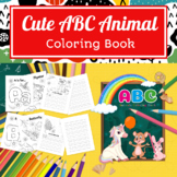 Cute ABC Animal Coloring and Handwriting Activity Book For Kids