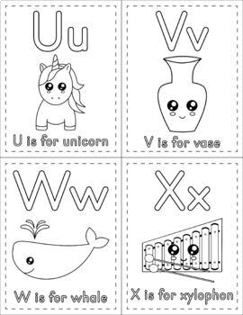 Cute Alphabet Coloring Pages by Janet's Educational Printables | TpT