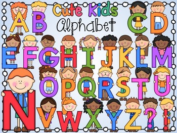 Preview of Cute Alphabet Kids Clipart