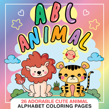 Preview of Cute Animal Alphabet Coloring Pages