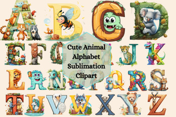 Preview of Cute Animal Alphabet Sublimation