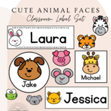 Cute Animal Faces Classroom Label Set | Back to School Lab