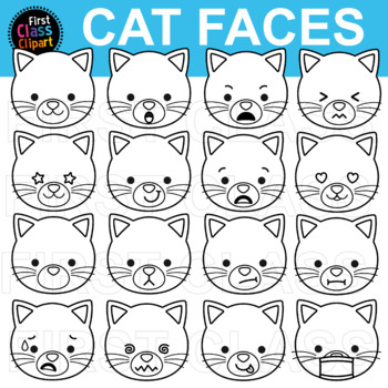 animal face clipart black and white