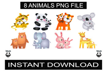 mom and baby animals clipart free