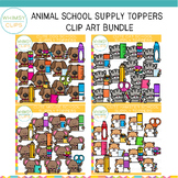 Cute Animal School Supply Page Toppers Clip Art Bundle
