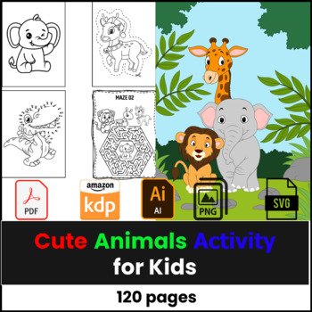 Preview of Cute Animals Activity Pages for Kids / New