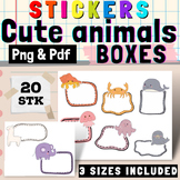 Cute Animals Boxes Stickers For Activities, Lessons and pl