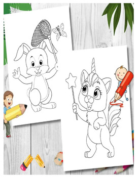 Preview of Cute Animals Coloring Pages .