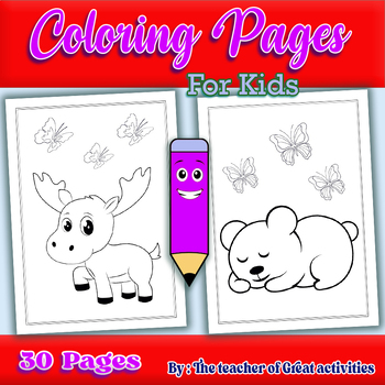 Preview of Cute Animals Coloring Pages