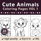 Cute Animals Coloring Pages For Kids VOL 1, Printable Work