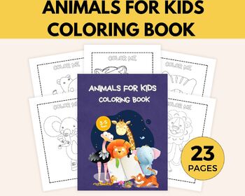 Preview of Cute Animals Coloring Pages / Zoo and Ocean Animals Activity Book for Kids