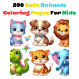 Cute Animals Coloring Pages for Kids