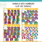 Cute Math Animals With Numbers 0-20 Clip Art Bundle