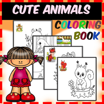 Preview of Cute Animals: coloring Book with Fun, Easy,