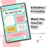 Cute Artsy Meet the Teacher Flyer/Handout for Back to Scho