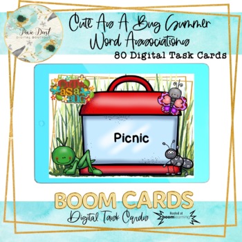 Preview of Cute As A Bug Word Associations BOOM Cards – Speech Therapy Distance Learning