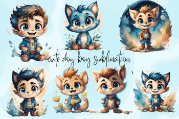Preview of Cute Baby Dog Illustration Watercolour Clip Art