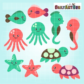 Download Cute Baby Sea Creatures Clip Art Great For Art Class Projects