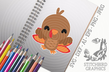Download Cute Baby Turkey Svg Dxf Instant Download Stitchbird Graphics Commercial Use