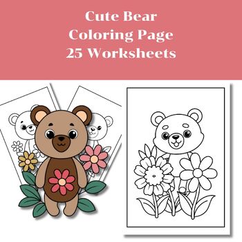 Cute Bear Coloring Pages, Coloring Sheets, Preschool, Worksheets