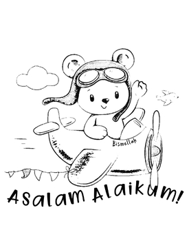 Preview of Cute Bear in Airplane Coloring Printable