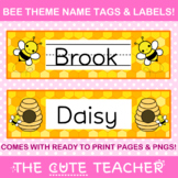 Bumble Bee Name Tags & Labels - Cute Spring Theme Classroom Decor