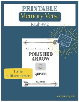 Preview of Cute Bible Memory Posters | Memorize Scripture | Charlotte Mason | Isaiah 49:2