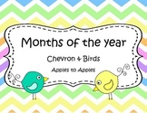 Chevron and Birds Months of the Year