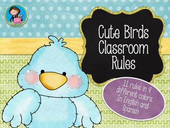 Preview of Cute Birds Classroom Rules Posters