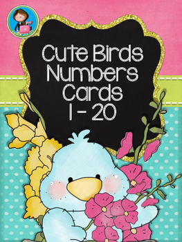Preview of Cute Birds Numbers Cards 1-20