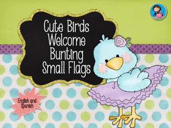 Preview of Cute Birds Small Welcome Bunting Flags