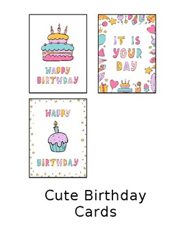 Preview of Cute Birthday Cards or Posters  |  Birthday Brushstrokes - Set A