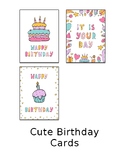 Cute Birthday Cards or Posters  |  Birthday Brushstrokes - Set A