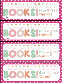 Cute Book/Notebook End of Year Gift Tag (bookmark)-An amazing year in ...