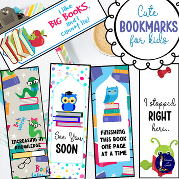 Preview of Cute Bookmarks for Kids