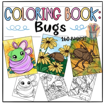 Preview of Cute Bugs Coloring Pages for Kids and Adults