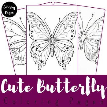 Preview of Cute Butterfly Coloring Pages - Printable Coloring Sheets - {Coloring Book}