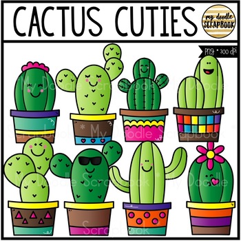 Preview of Cactus Cuties (Clip Art for Personal & Commercial Use)