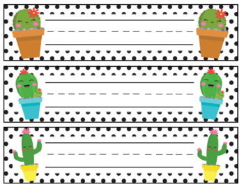 Cute Cactus Editable Name s By Caffeinated In Third Tpt