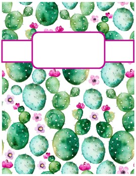 Cute Cactus Print Binder Cover Sheets! by Cheyenne Bowen | TPT