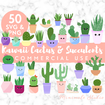 Download Cute Cactus Succulent Clipart Pack Houseplant Svg Png By Minimole Studio