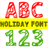 Cute Candy Cane Peppermint Stripes Font For KG Signs, Boar
