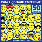 Cute Cartoon Light Bulb Emoji Clipart Faces / Lightbulb Id