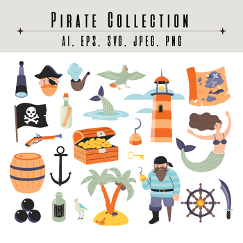 Pirate Photo Booth Props Pirates clip art game Party Birthday