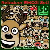 Cute Cartoon Reindeer Emoji Clipart Faces / Deer Reindeer 