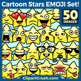 Cute Cartoon Star Emoji Clipart Faces / Star Clip Art Emoj