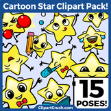 Cute Cartoon Stars Clipart Set Vol.1 / Fun Star Emoji Emot