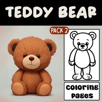 Preview of Cute Cartoon Teddy Bear coloring pages 2