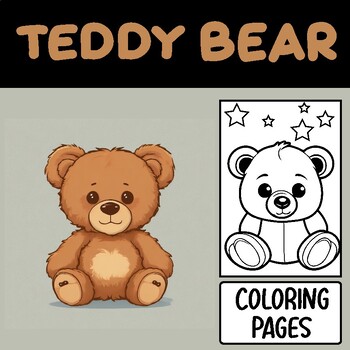 Preview of Cute Cartoon Teddy Bear coloring pages