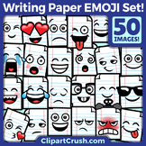 Cute Cartoon Writing Paper Emoji Clipart Faces / Lined Pap